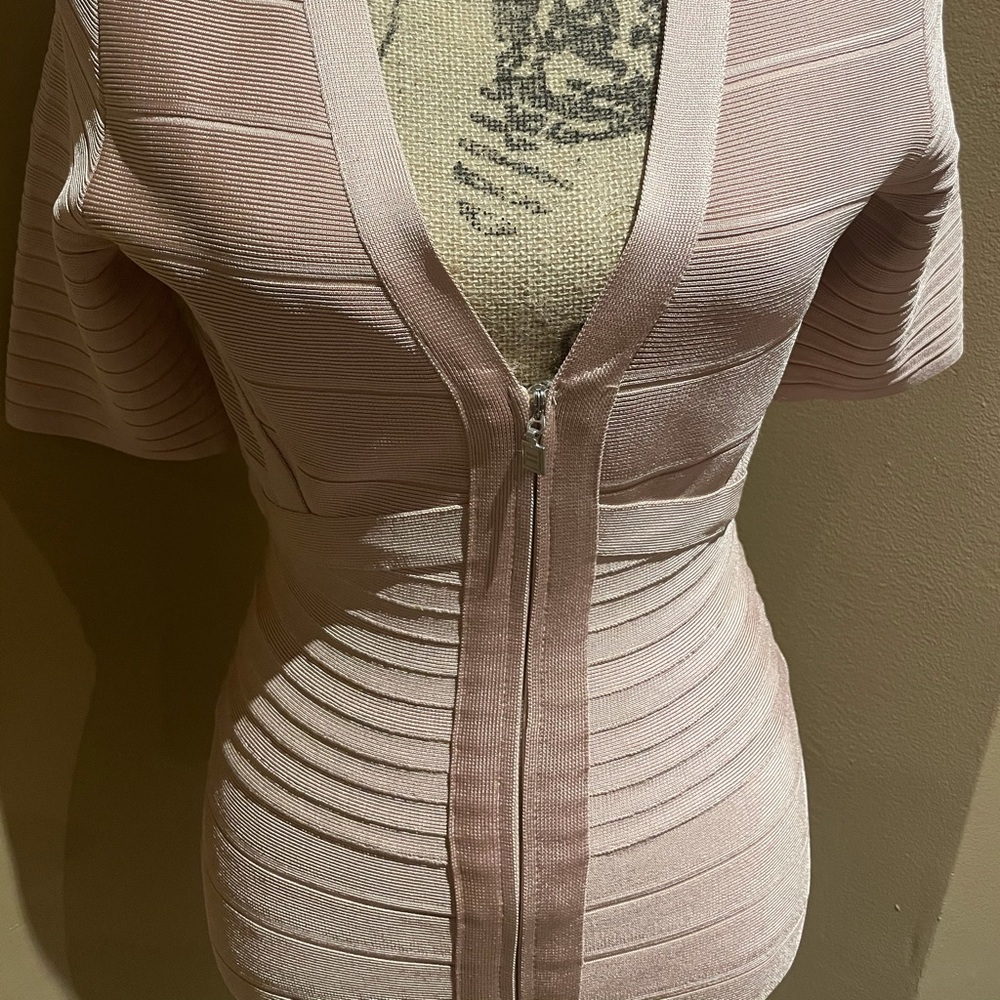 Herve cream colored Bandaged Dress